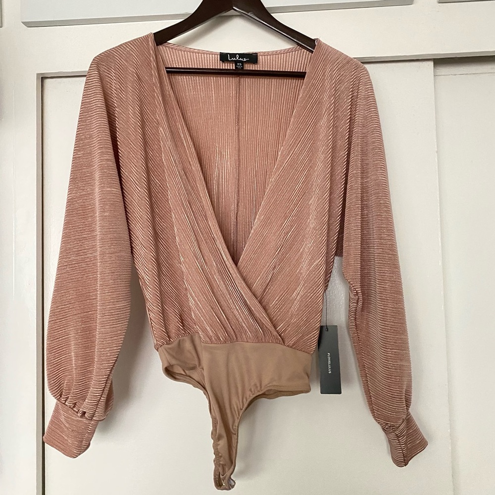 Lulus Pink Shimmer Bodysuit